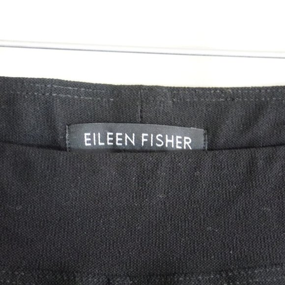 EILEEN FISHER Stretch Slim Black Viscose Crepe - Picture 3 of 8